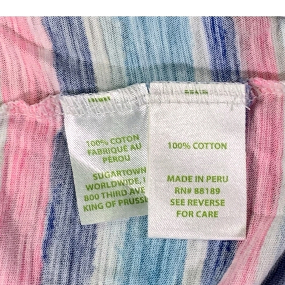 Lilly Pulitzer Etta V Neck Sandy Shell Stripe Size Small Blue Pink - Picture 4 of 5